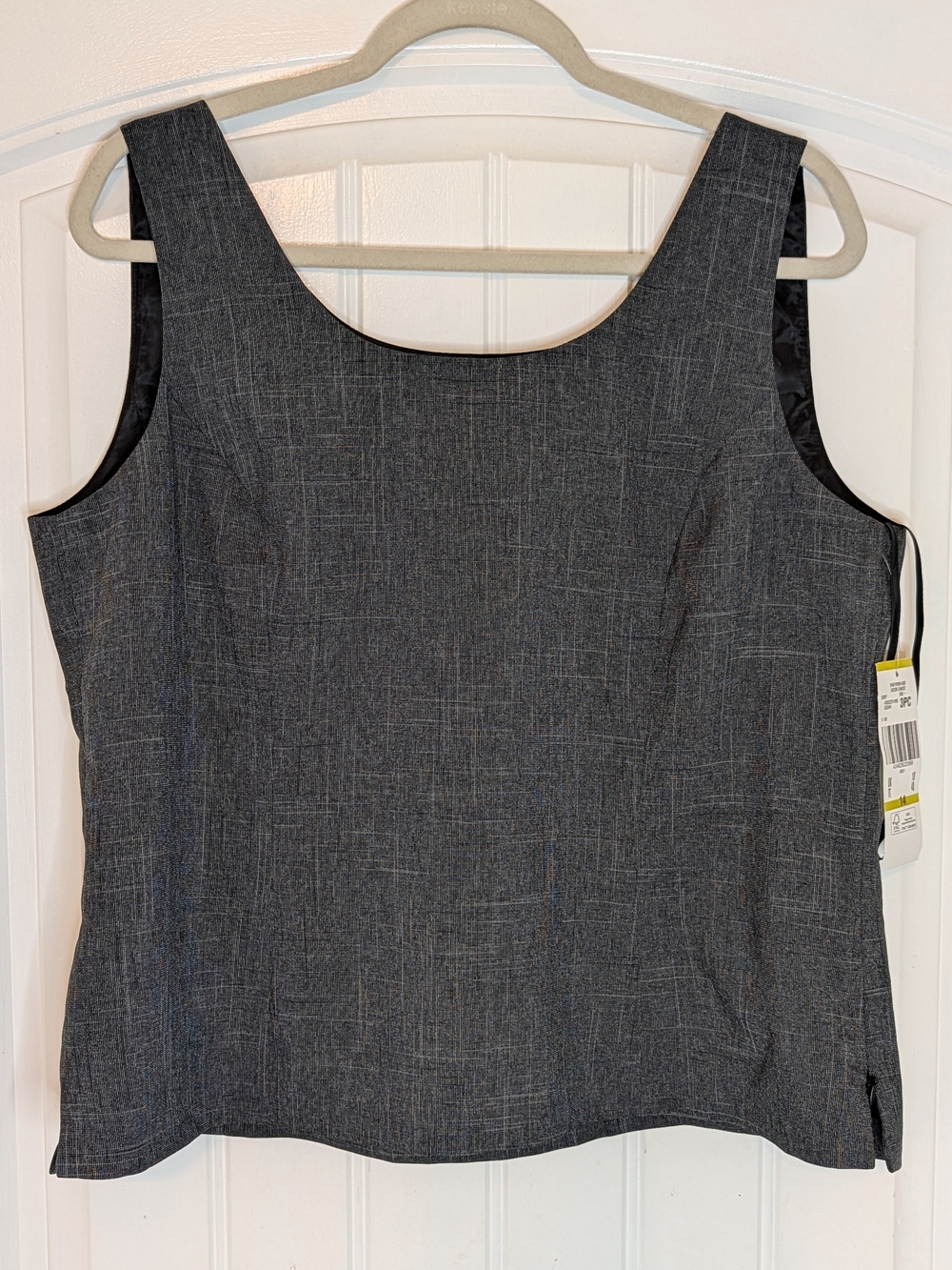 Kasper Moon Dance Grey Tailored Sleeveless Tank Top